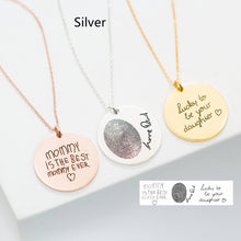 Load image into Gallery viewer, Silver Personalized Custom Lettering Love Fingerprint Letter Name Necklace
