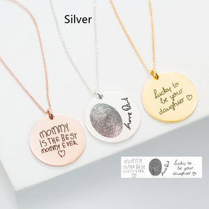 Silver Personalized Custom Lettering Love Fingerprint Letter Name Necklace